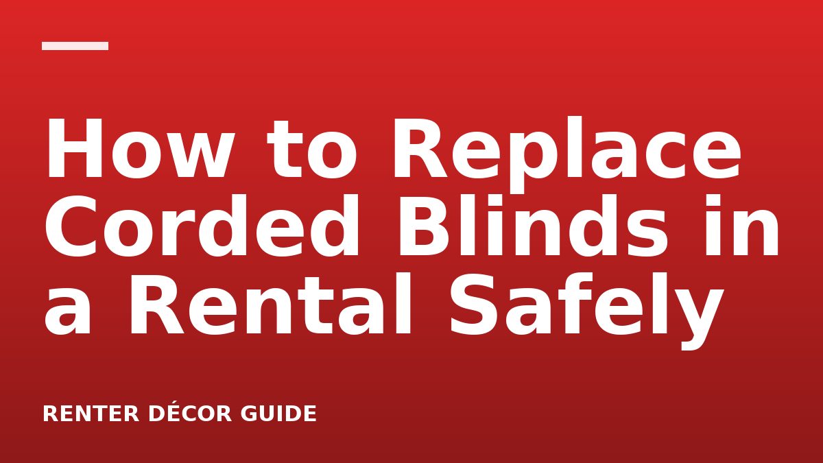 How to Replace Corded Blinds in a Rental Safely